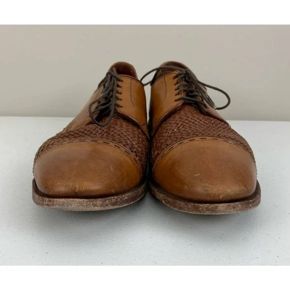 Men Allen Edmonds USA New Orleans leather woven cap toe dress shoes, 10 B - Picture 4 of 9